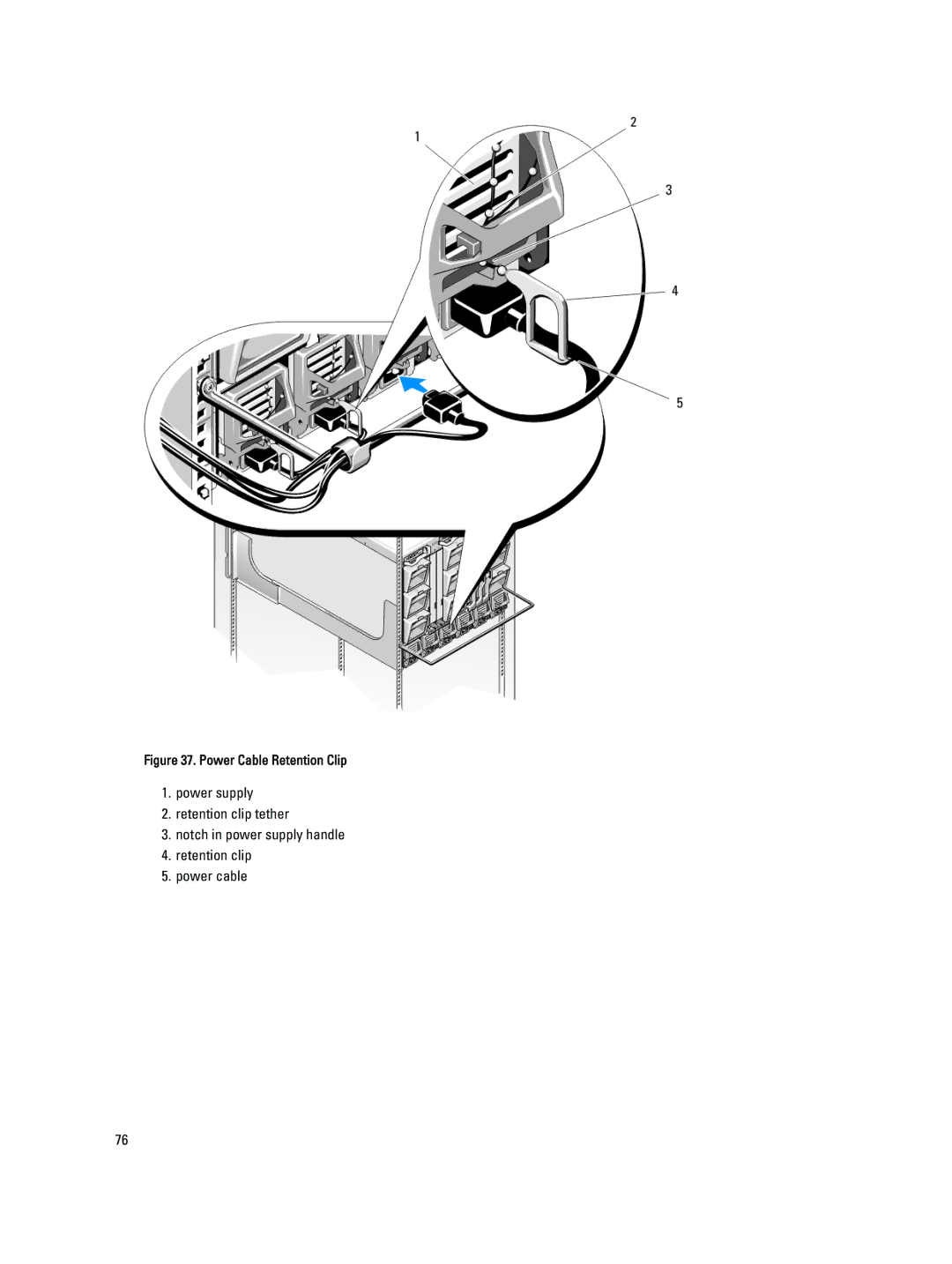 Dell BMX01 owner manual Power Cable Retention Clip 