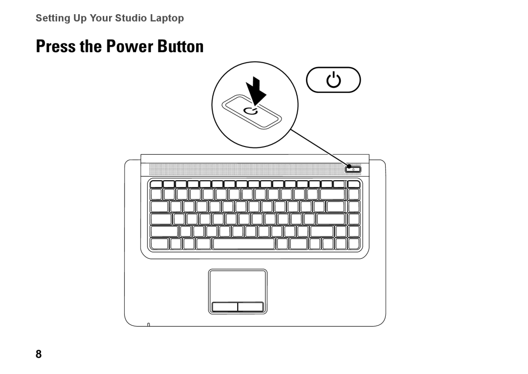 Dell 1569, C1RXR, P06F001 setup guide Press the Power Button 