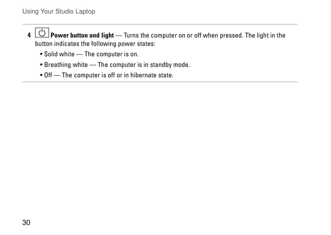 Dell P06F001, C1RXR, 1569 setup guide Using Your Studio Laptop 