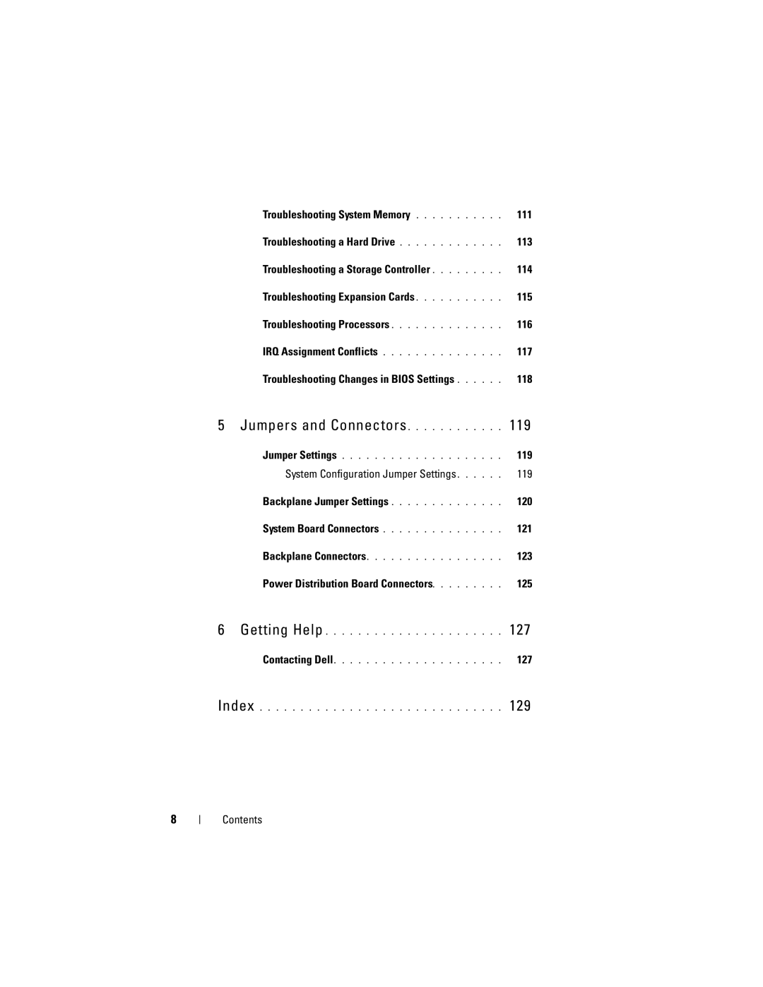 Dell C2100 owner manual Jumpers and Connectors 