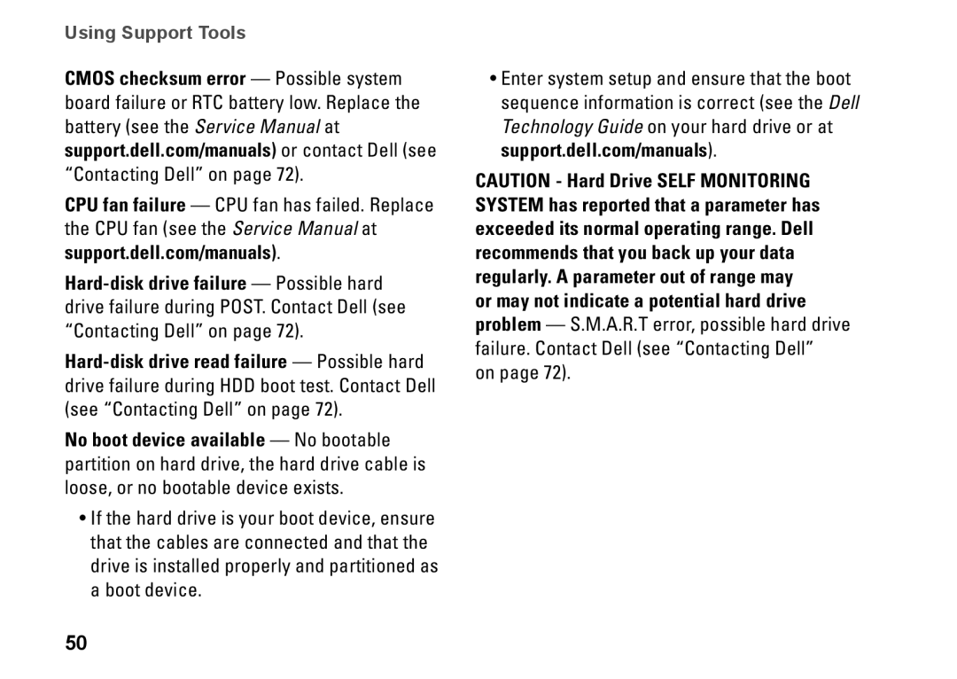 Dell C3W6D, P07G002, P07G series, M4010 setup guide Using Support Tools 