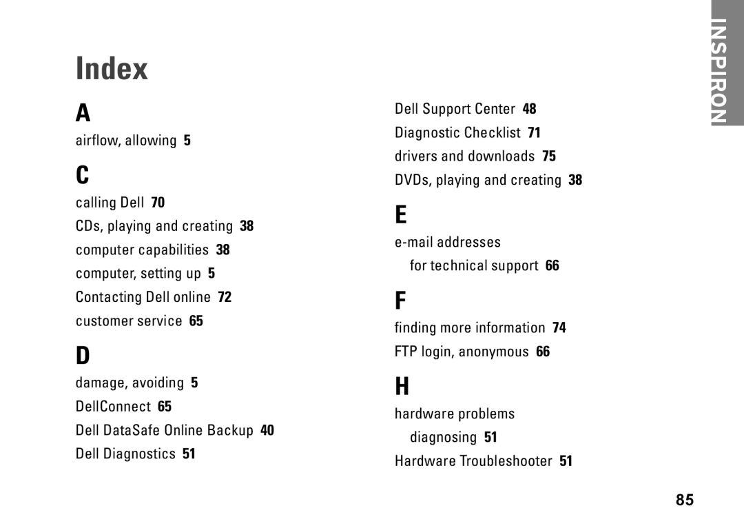 Dell M4010, C3W6D, P07G002, P07G series setup guide Index 