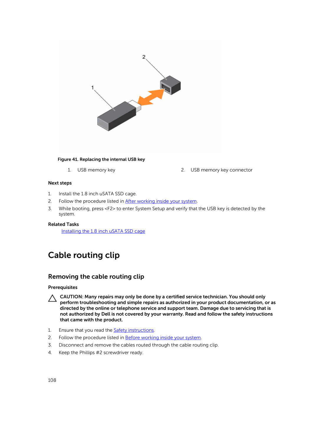 Dell C4130 owner manual Cable routing clip, Removing the cable routing clip 