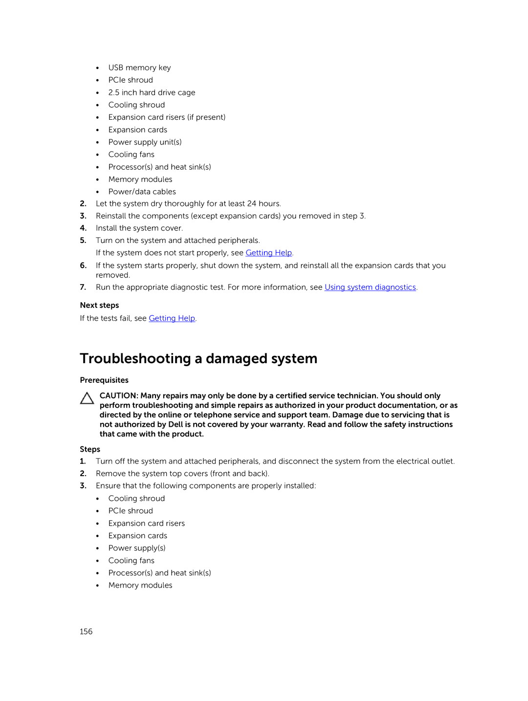 Dell C4130 owner manual Troubleshooting a damaged system 