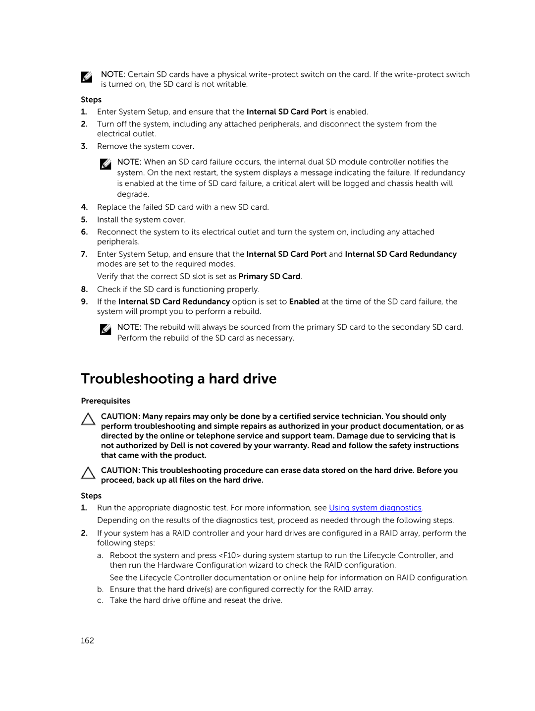 Dell C4130 owner manual Troubleshooting a hard drive 