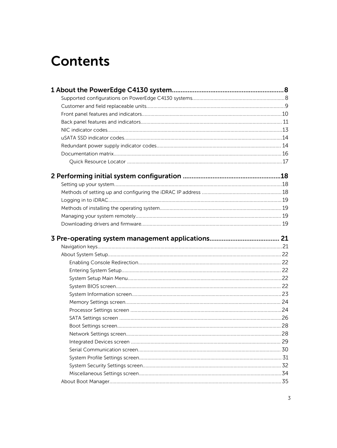 Dell C4130 owner manual Contents 