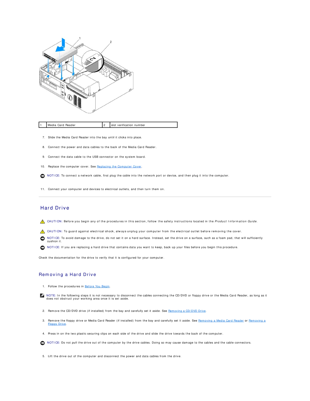 Dell C521 specifications Removing a Hard Drive 