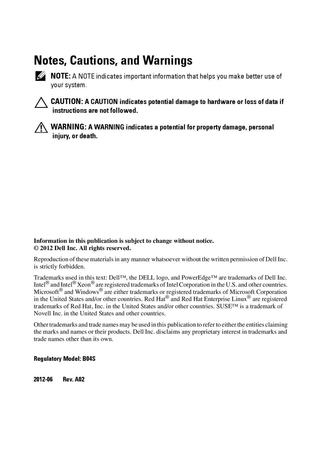 Dell C5220 owner manual Regulatory Model B04S 