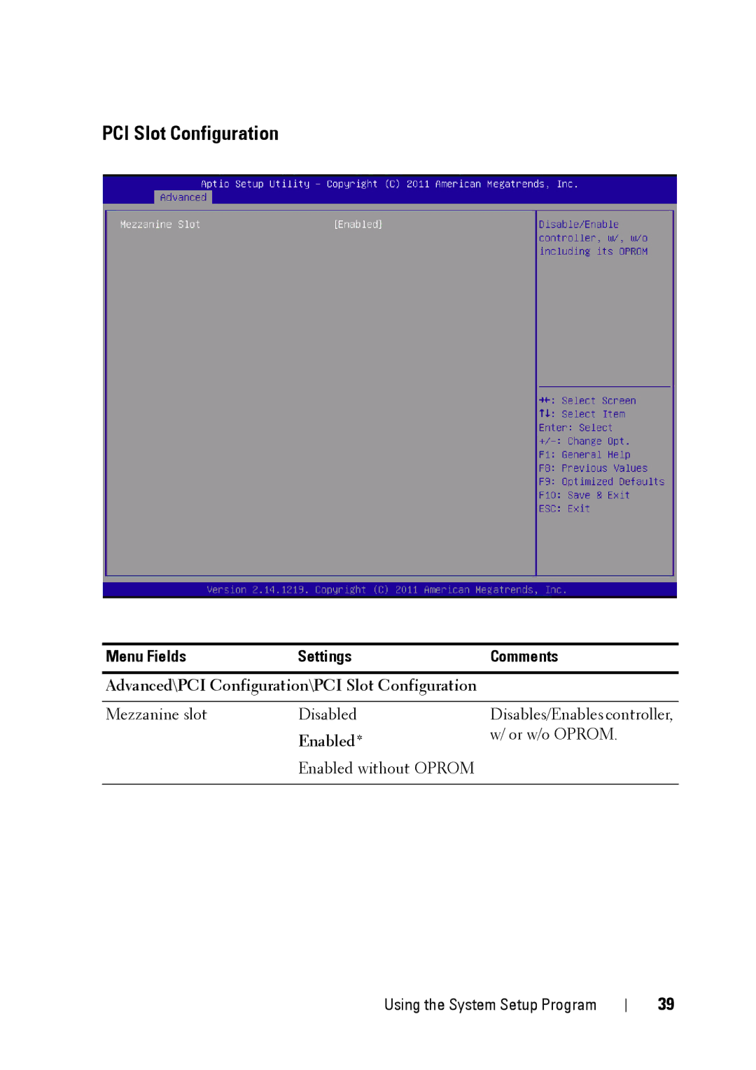 Dell C5220 owner manual Advanced\PCI Configuration\PCI Slot Configuration 