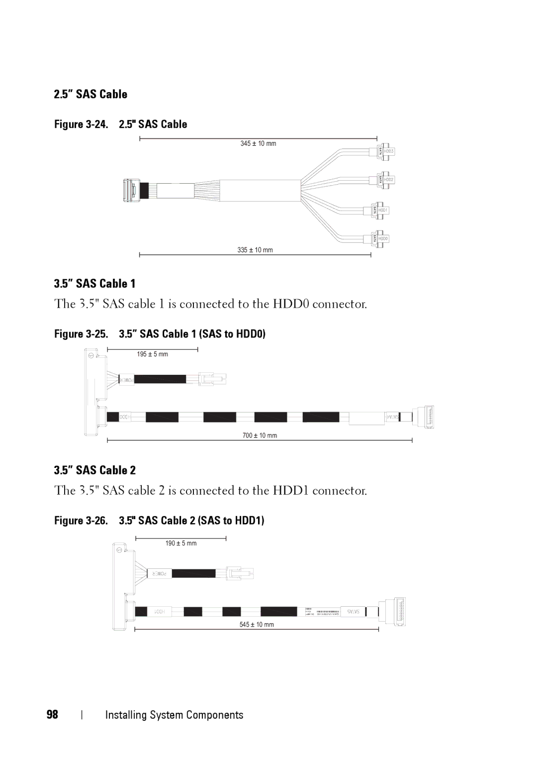 Dell C5220 owner manual 24 .5 SAS Cable 