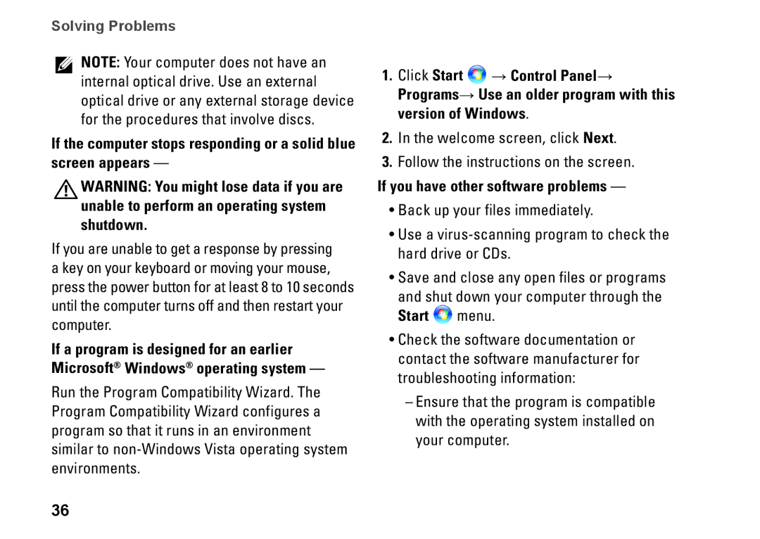 Dell 0C547MA00, PP40L setup guide If you have other software problems 