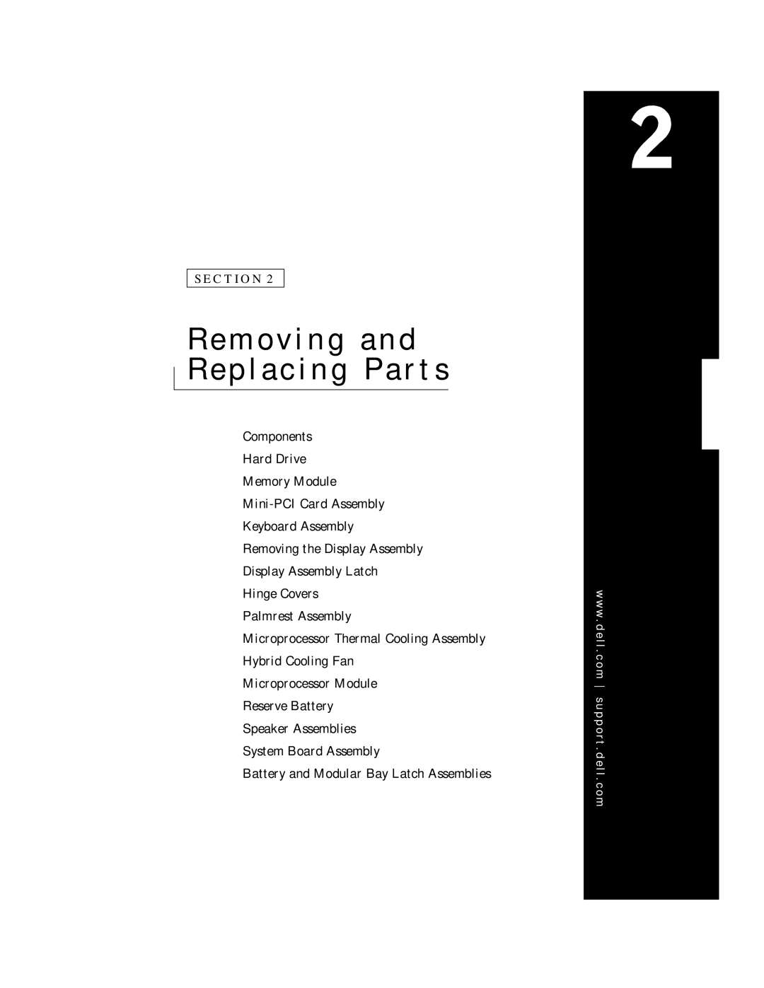 Dell C600 service manual Removing and Replacing Parts 