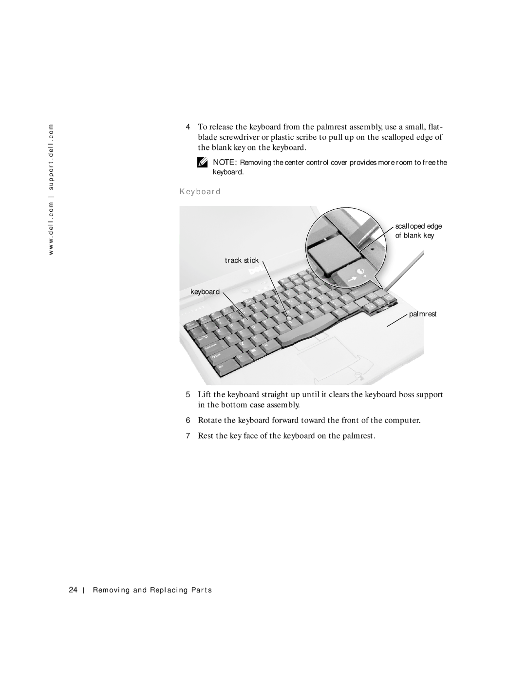 Dell C600 service manual Ke y b o a r d 