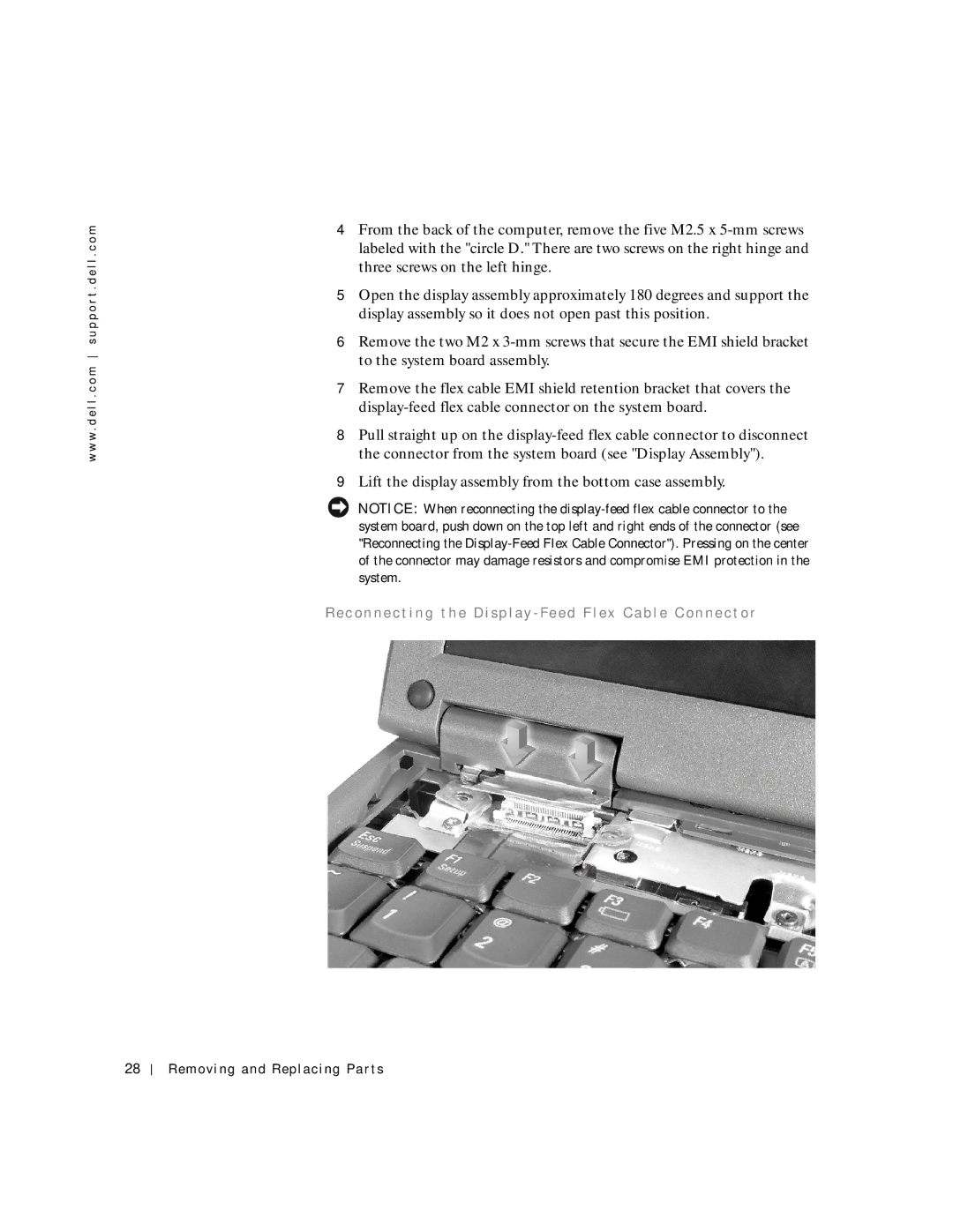 Dell C600 service manual Removing and Replacing Parts 