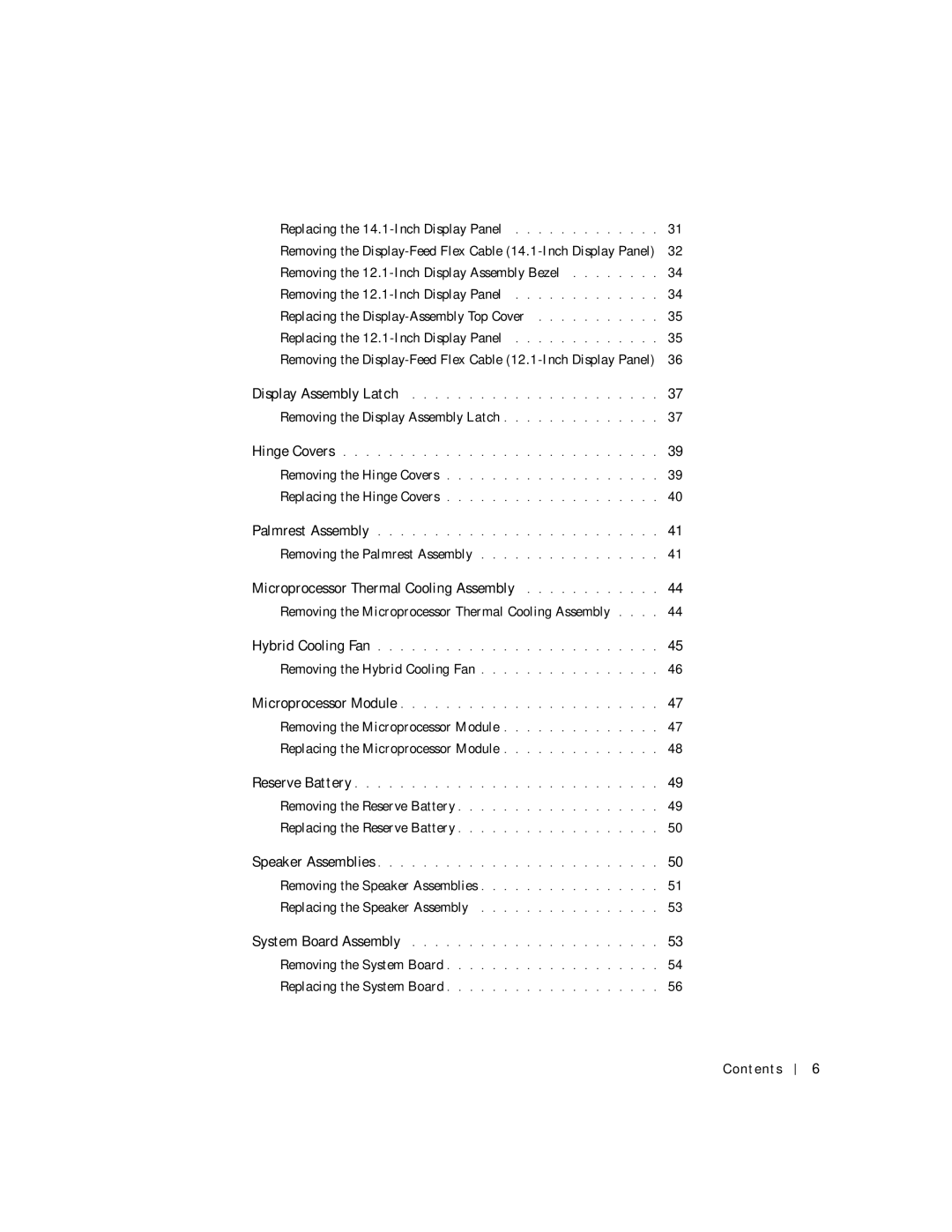 Dell C600 service manual Replacing the 14.1-Inch Display Panel 