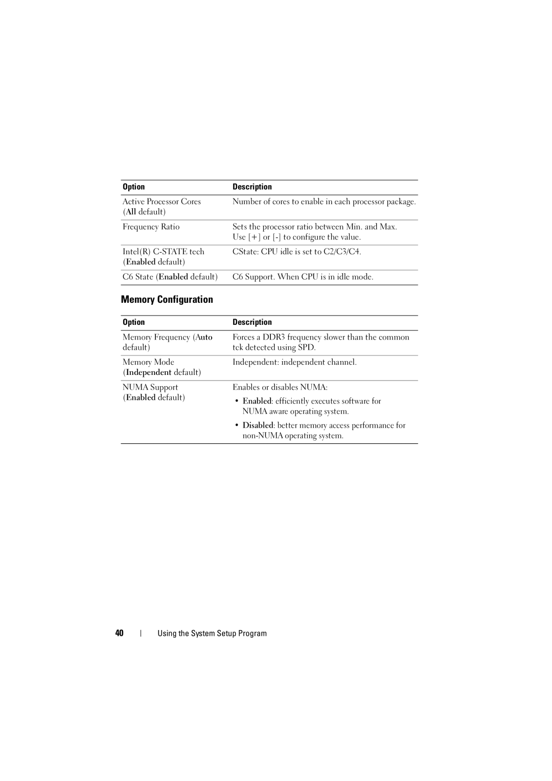 Dell C6100 owner manual Memory Configuration 