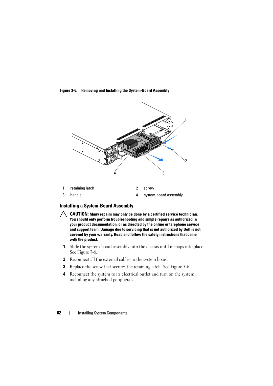 Dell C6100 owner manual Installing a System-Board Assembly 