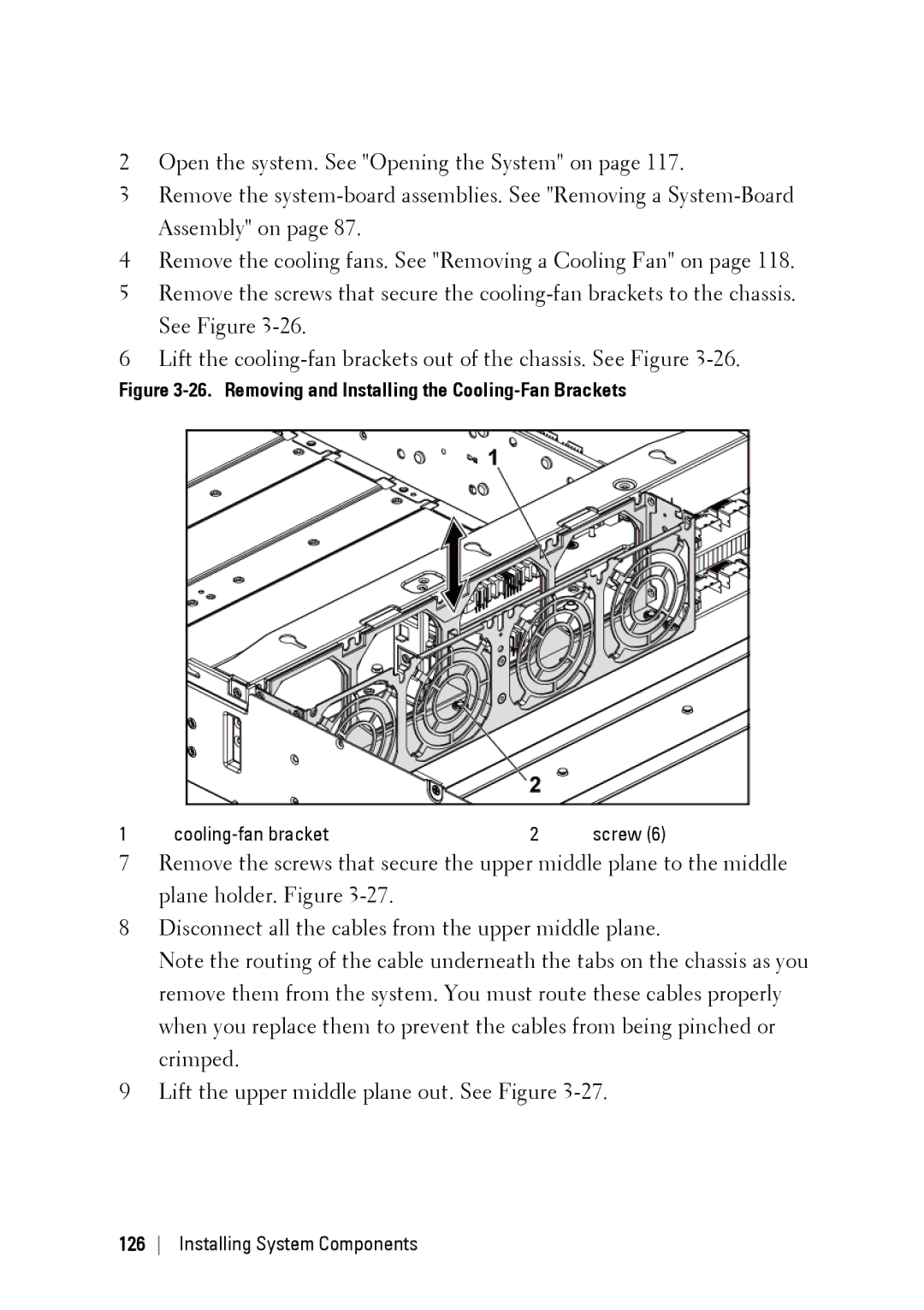 Dell C6145 manual Removing and Installing the Cooling-Fan Brackets 