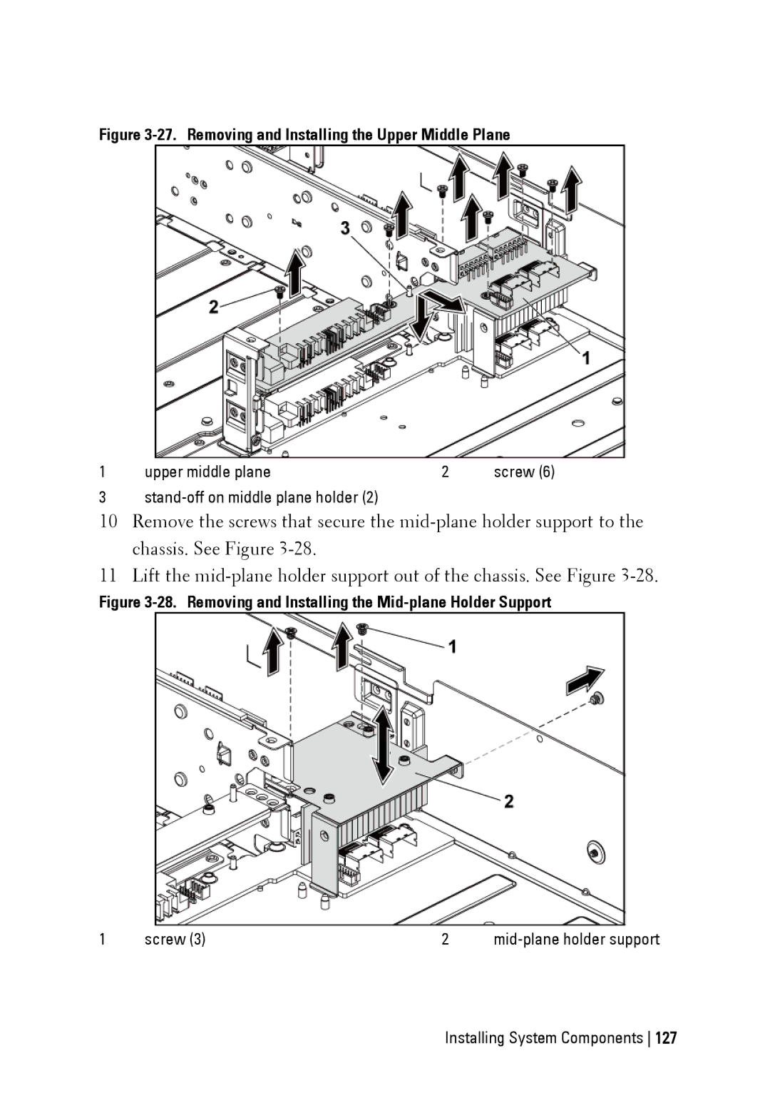 Dell C6145 manual Removing and Installing the Upper Middle Plane 