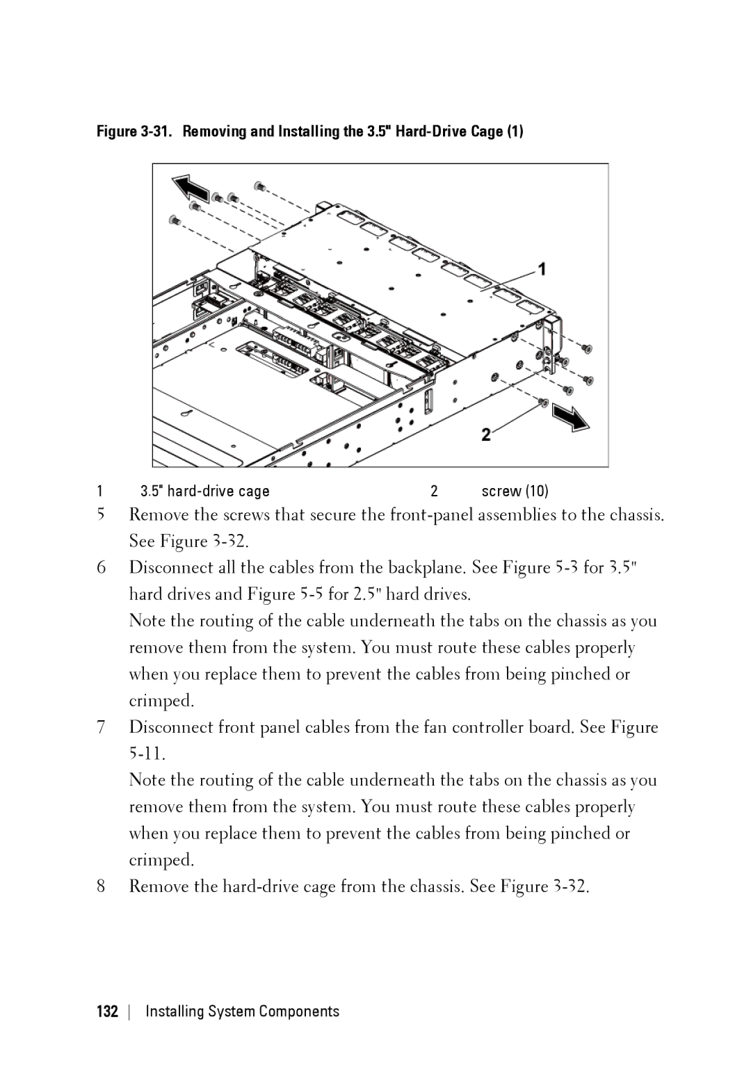 Dell C6145 manual Removing and Installing the 3.5 Hard-Drive Cage 