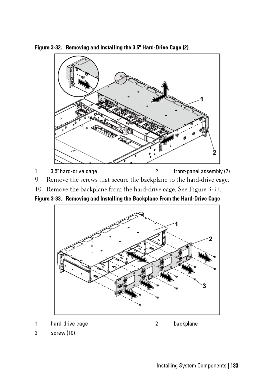 Dell C6145 manual Removing and Installing the 3.5 Hard-Drive Cage 