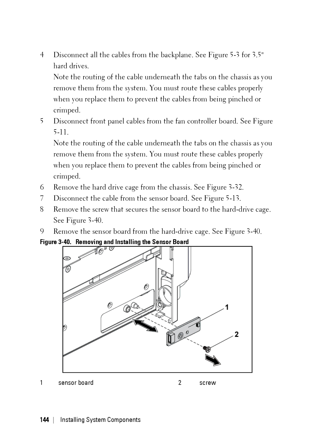 Dell C6145 manual Removing and Installing the Sensor Board 