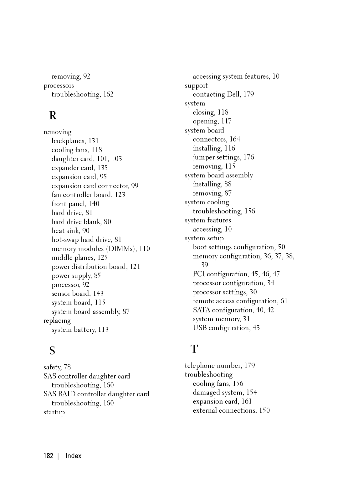 Dell C6145 manual Index 