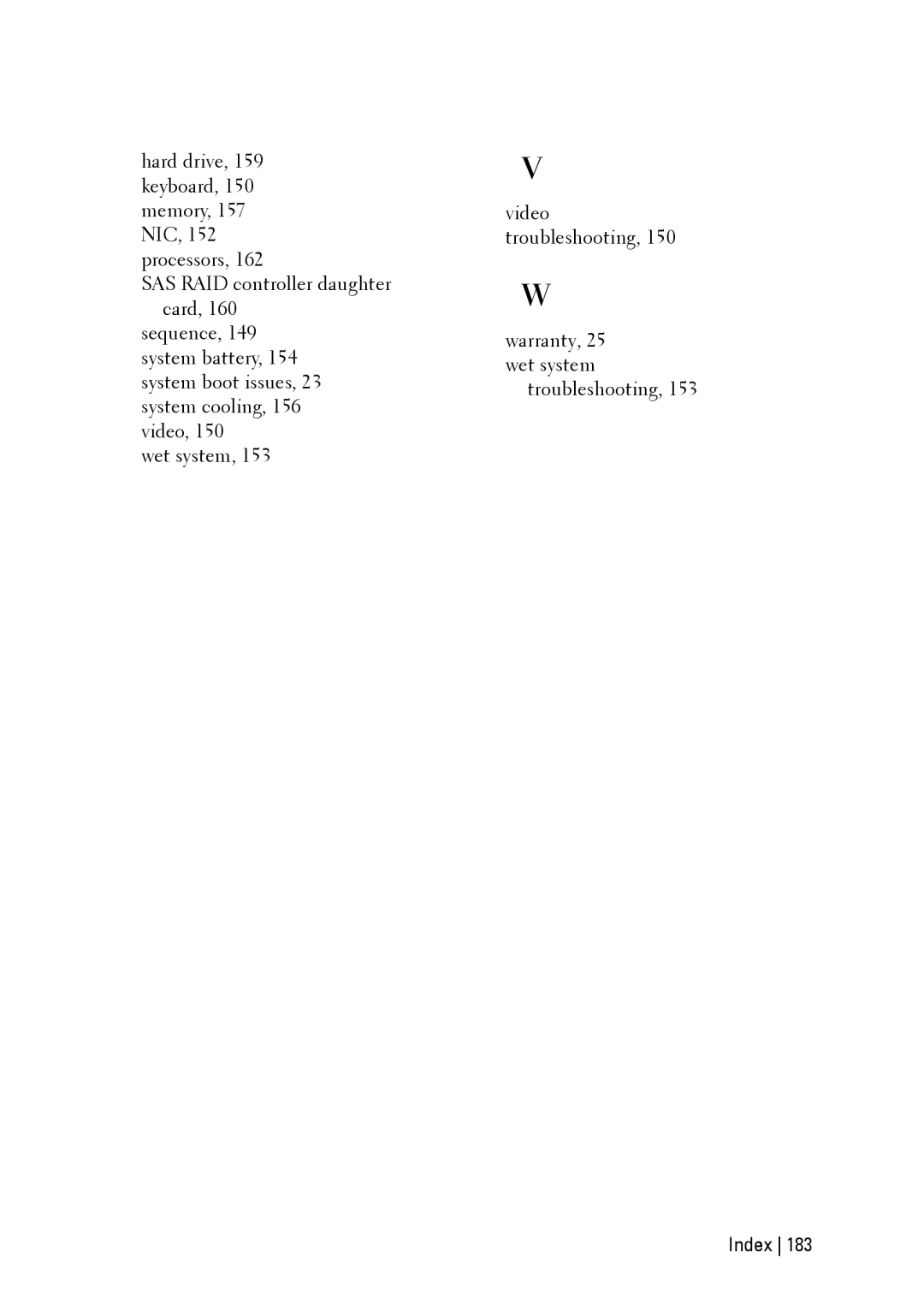 Dell C6145 manual Index 