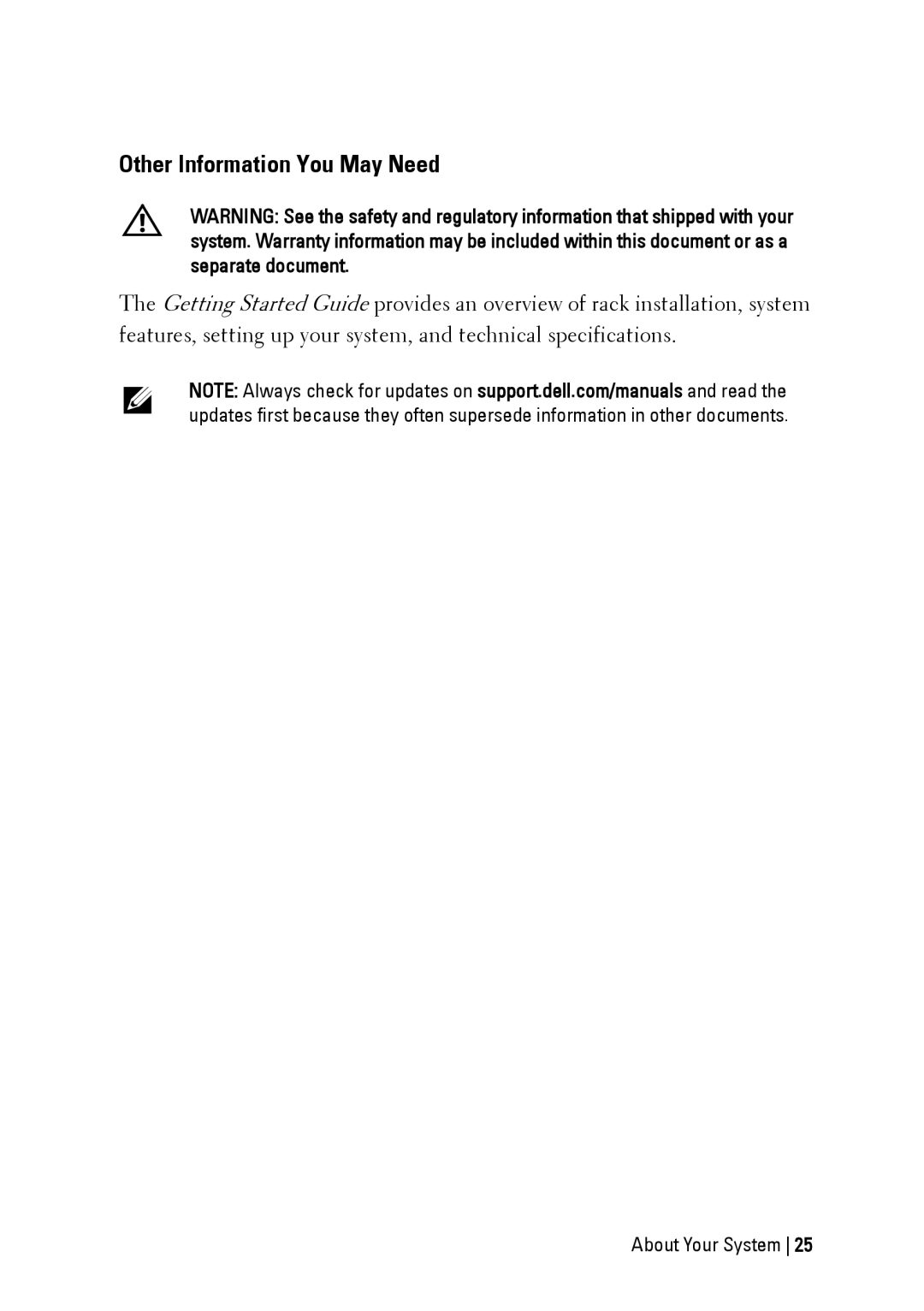 Dell C6145 manual Other Information You May Need 