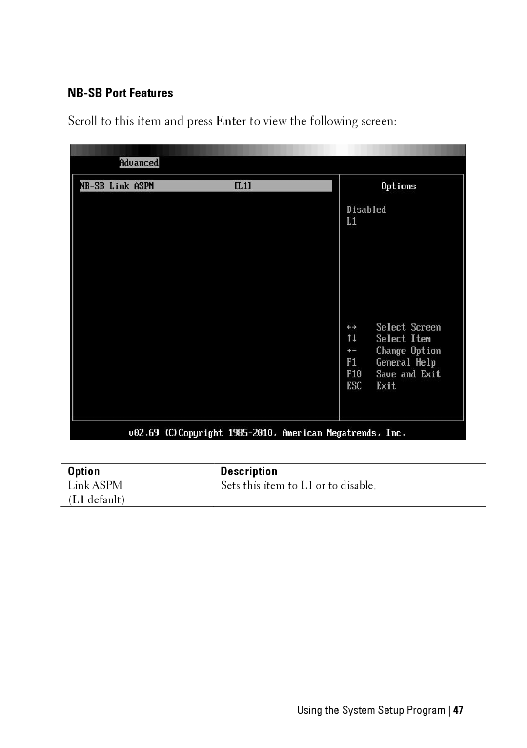 Dell C6145 manual NB-SB Port Features 