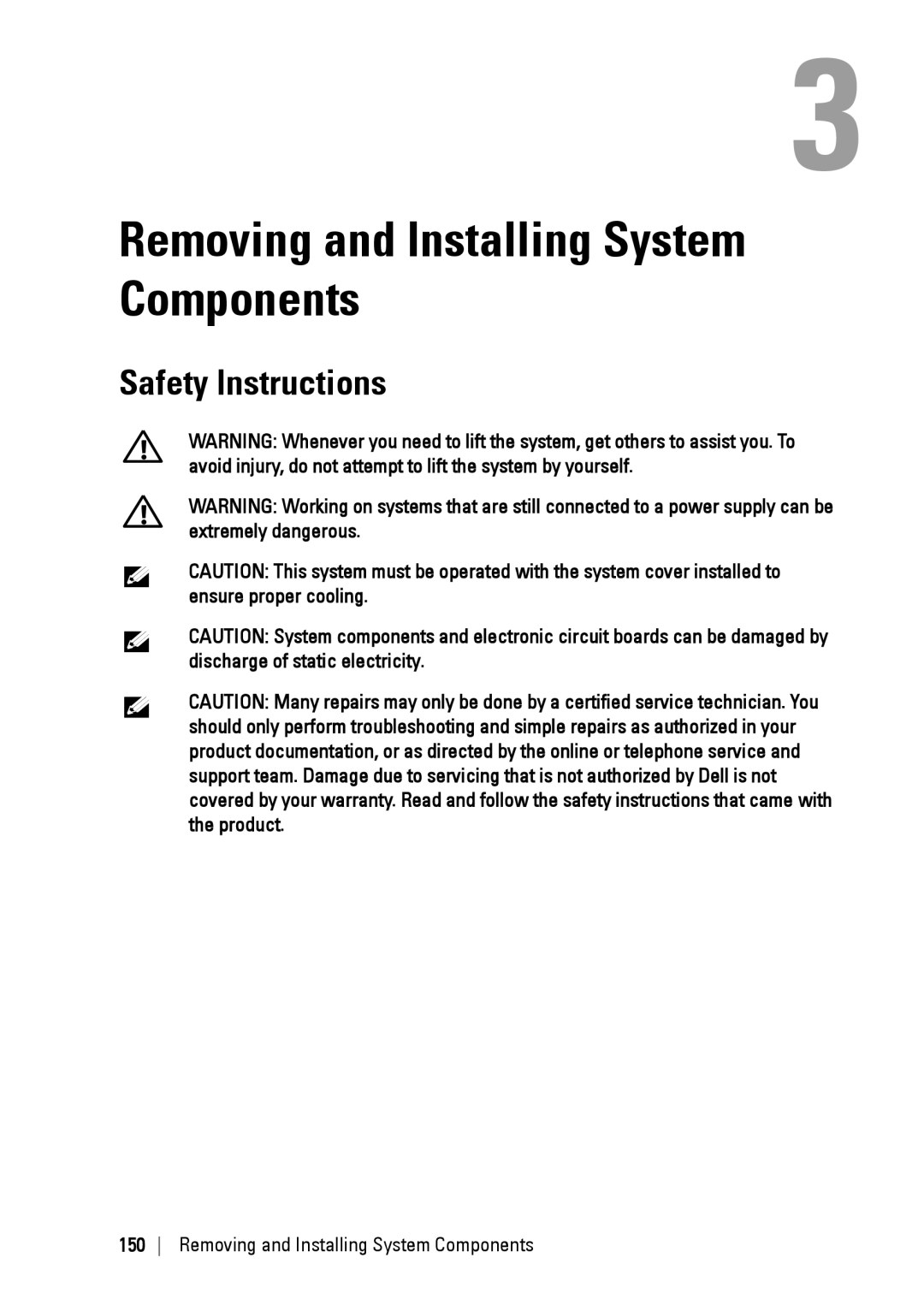 Dell C6220 II owner manual Safety Instructions, Removing and Installing System Components 