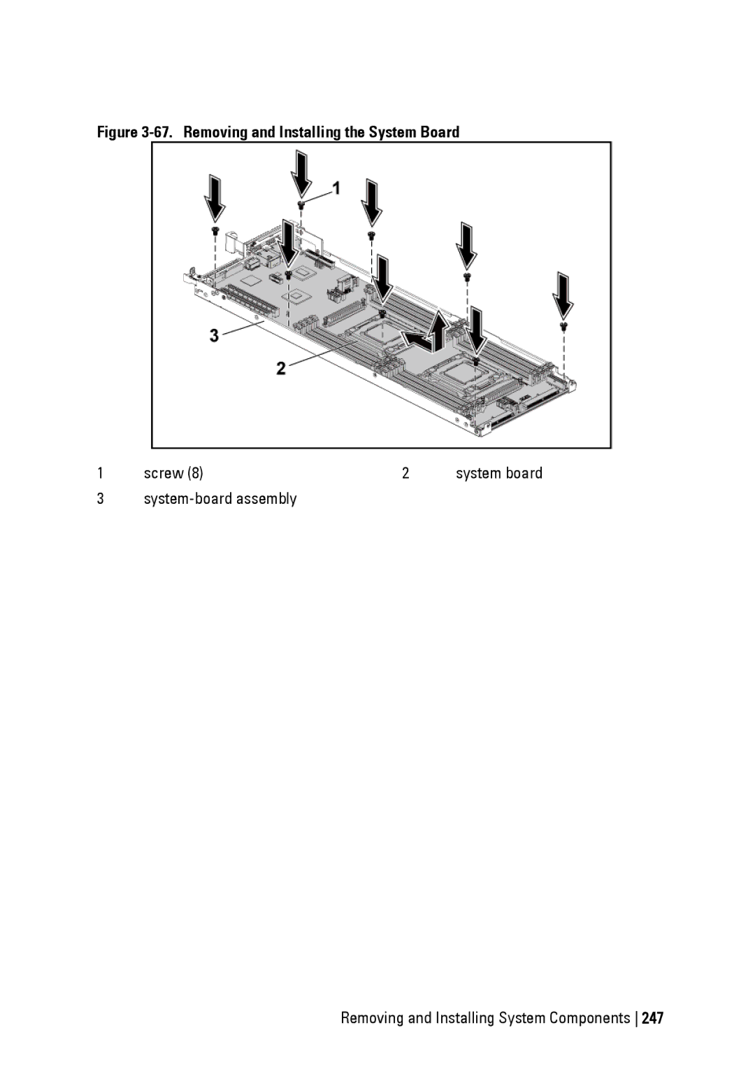 Dell C6220 II owner manual Removing and Installing the System Board 