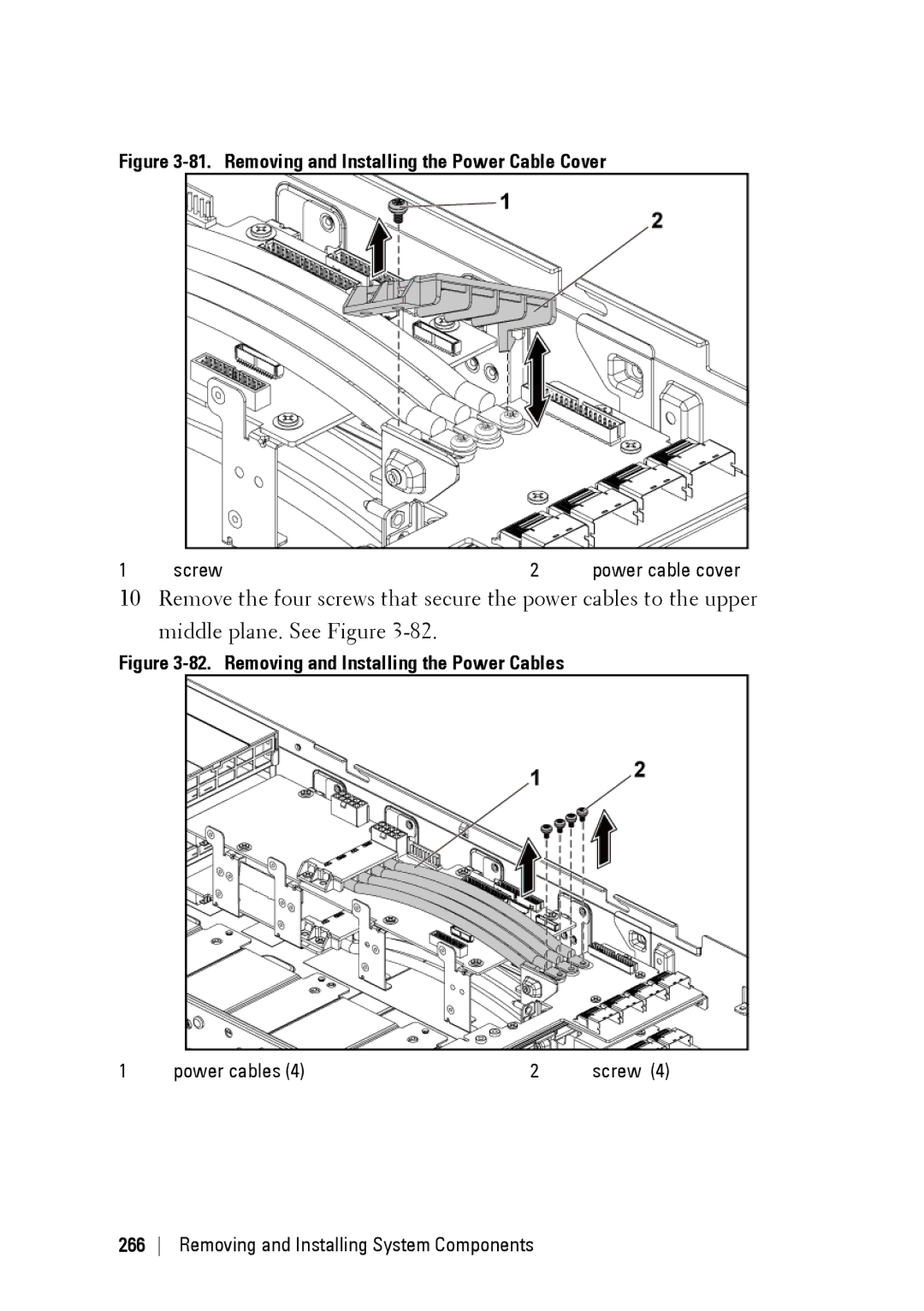 Dell C6220 II owner manual Removing and Installing the Power Cable Cover, Removing and Installing the Power Cables 