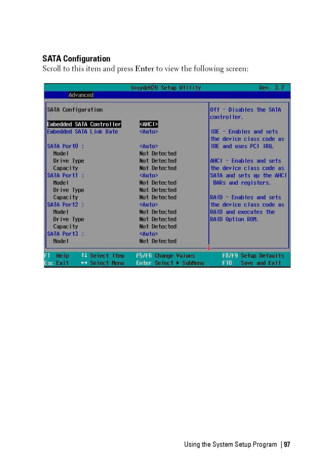 Dell C6220 II owner manual Sata Configuration 