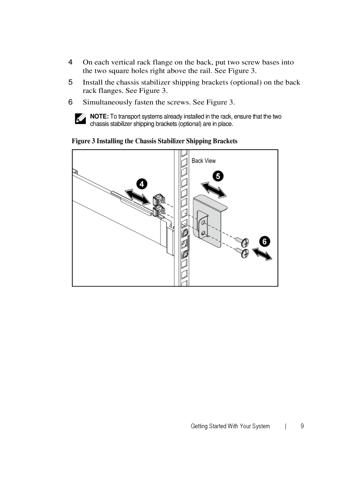 Dell C6220 manual Installing the Chassis Stabilizer Shipping Brackets 