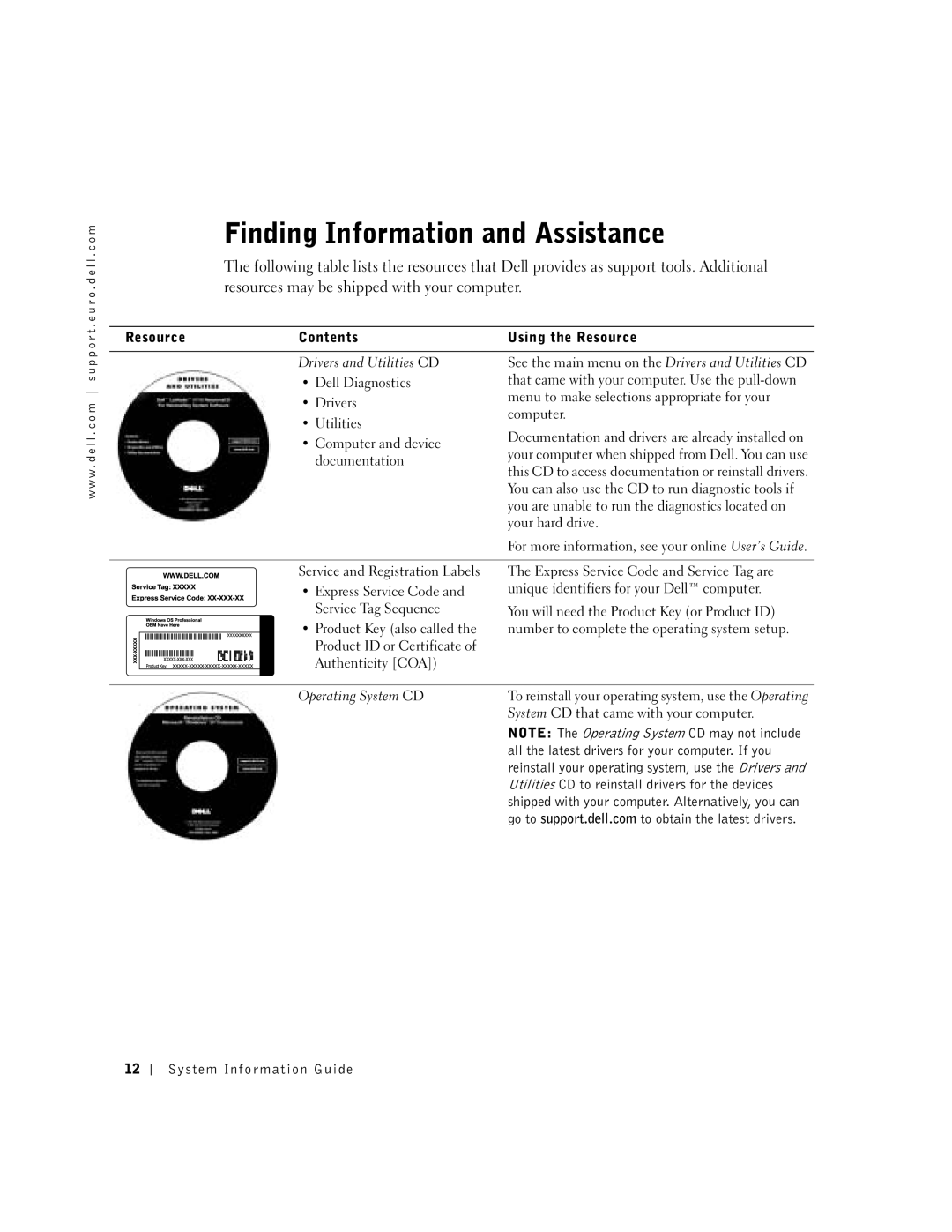 Dell C640, C540 manual Finding Information and Assistance, Documentation 