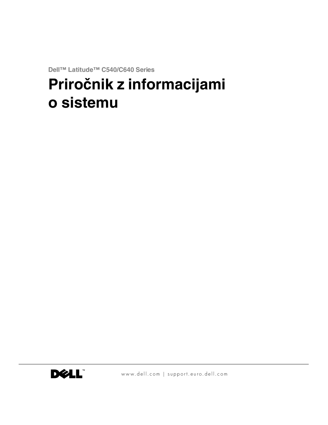 Dell C540, C640 manual Priročnik z informacijami o sistemu 