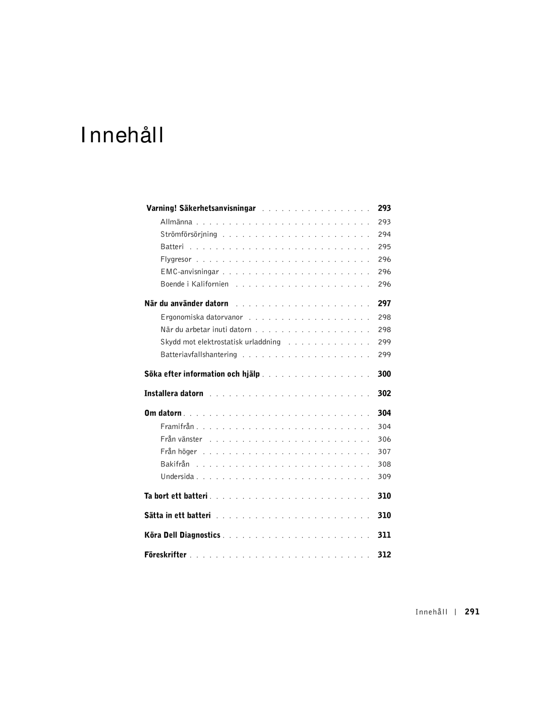 Dell C540, C640 manual Innehåll 