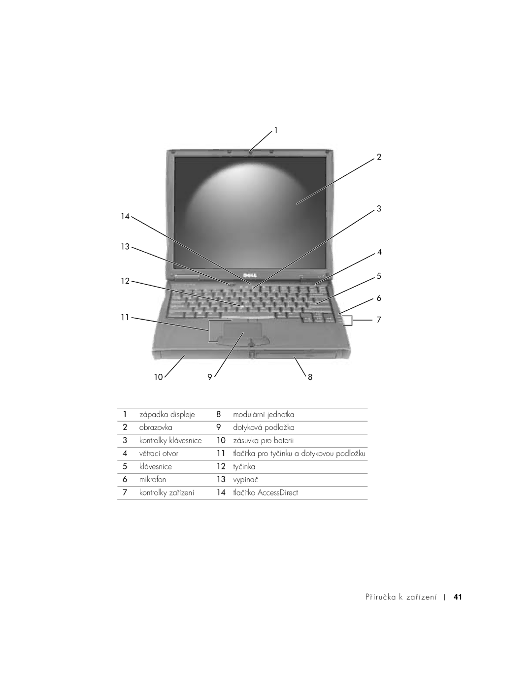 Dell C540, C640 manual Zásuvka pro baterii 