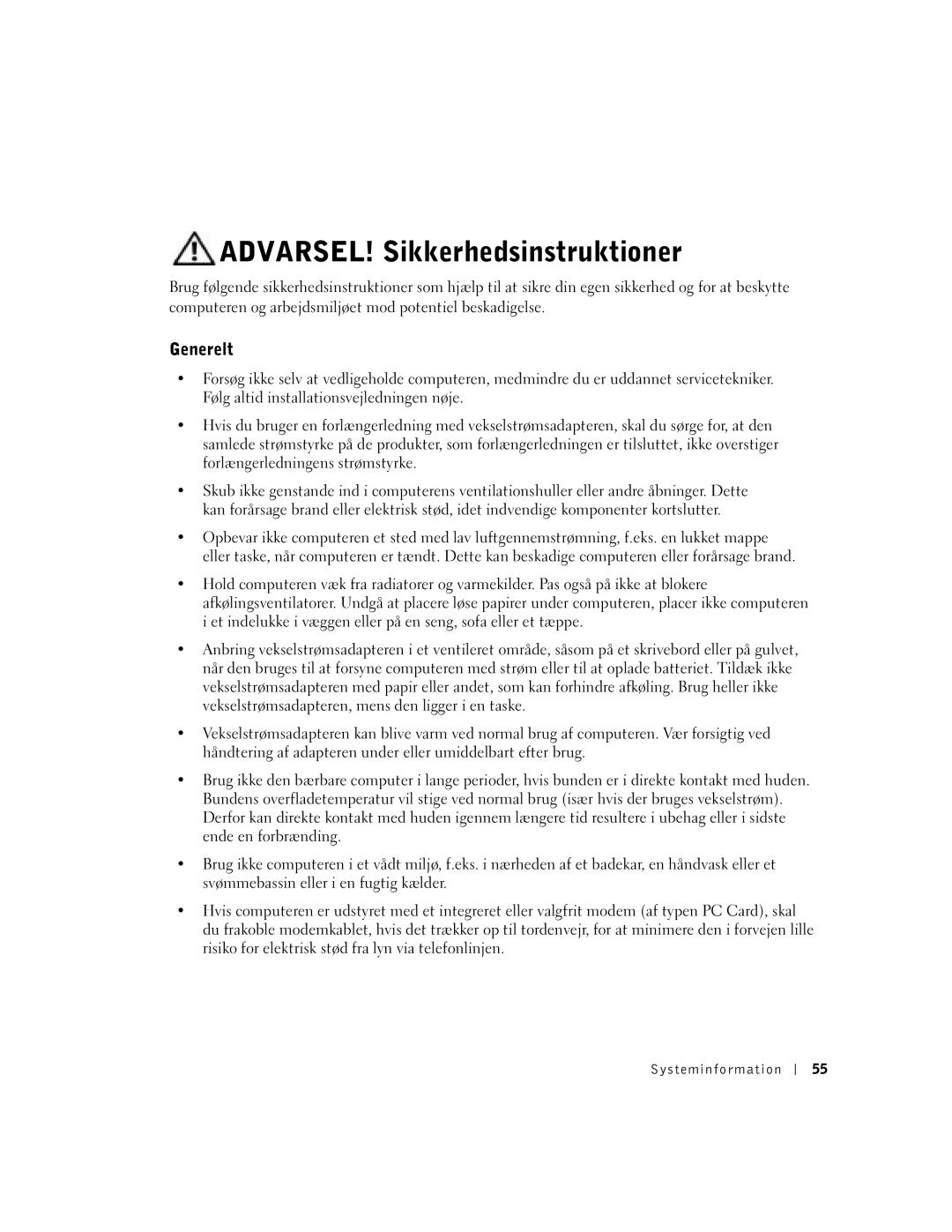 Dell C540, C640 manual Generelt 