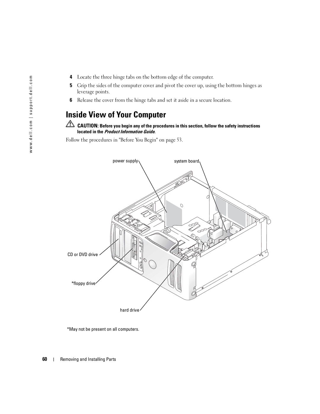 Dell C7565 manual Inside View of Your Computer, Power supply 