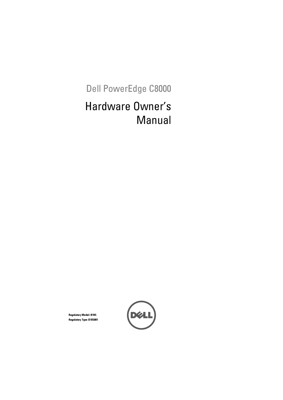 Dell owner manual Dell PowerEdge C8000 