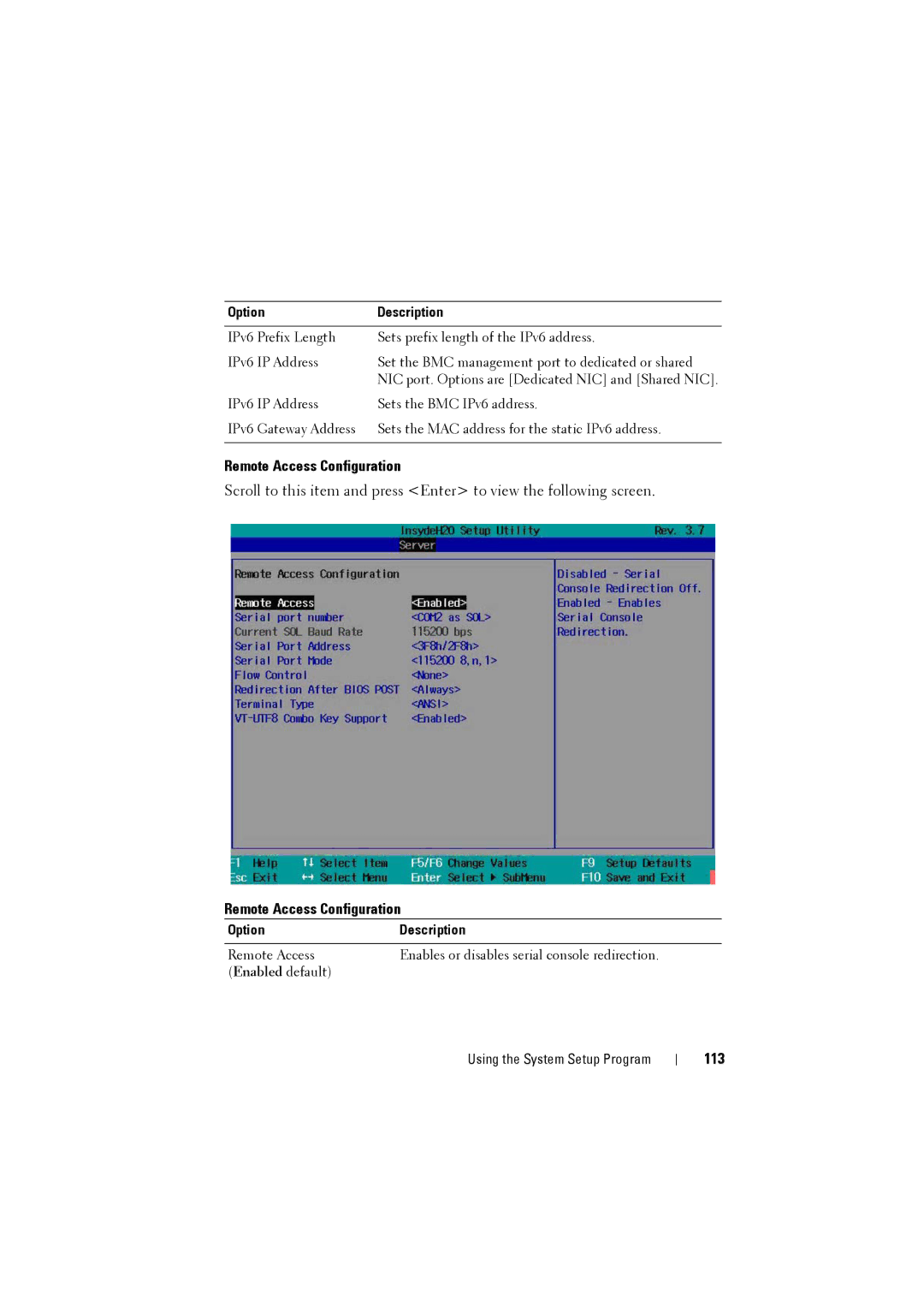 Dell C8000 owner manual Remote Access Configuration, 113 