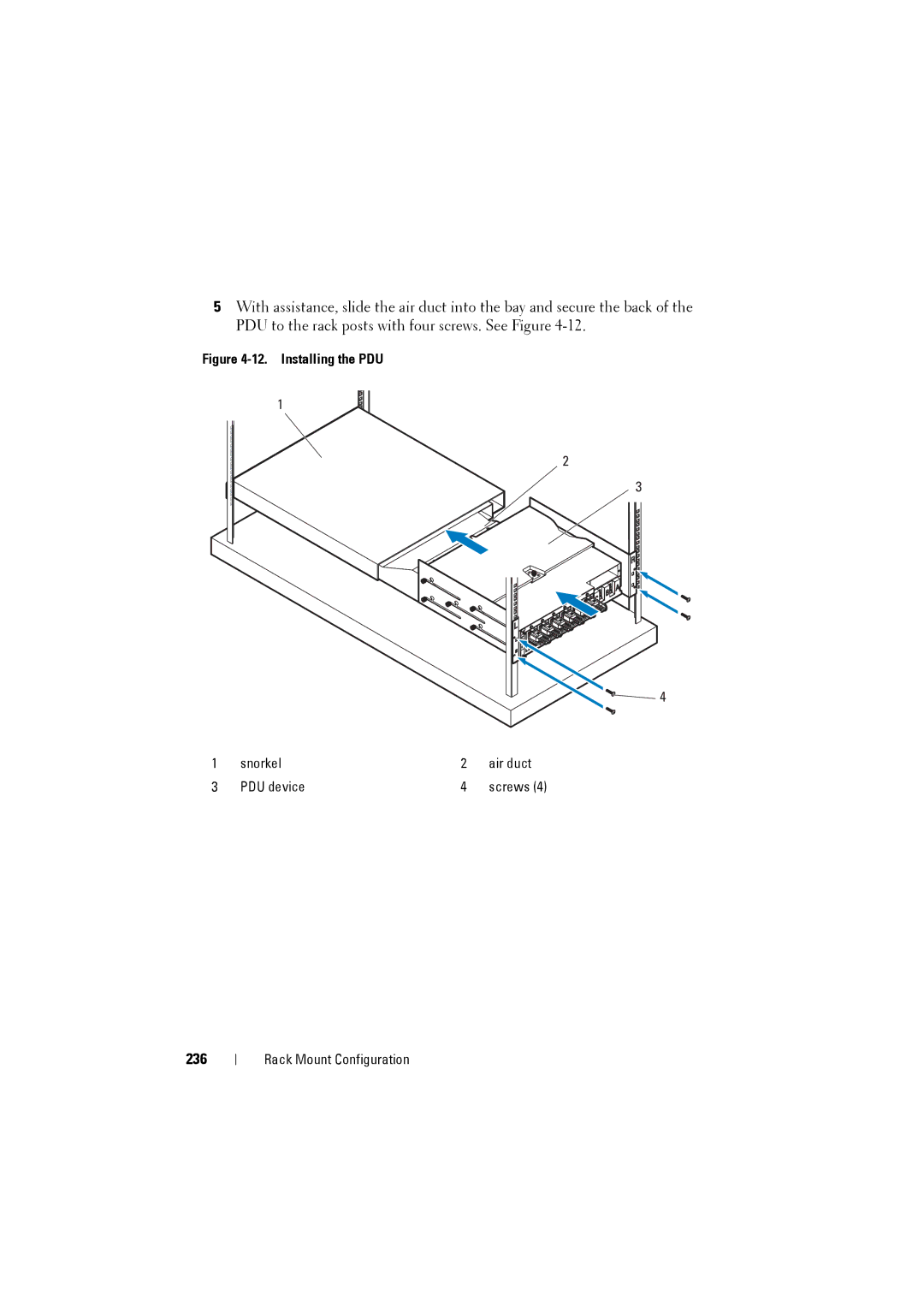 Dell C8000 owner manual 236, Installing the PDU 