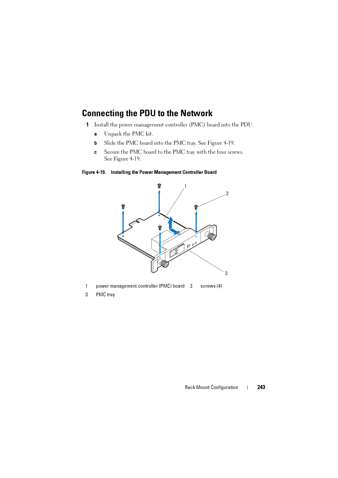 Dell C8000 owner manual Connecting the PDU to the Network, 243 