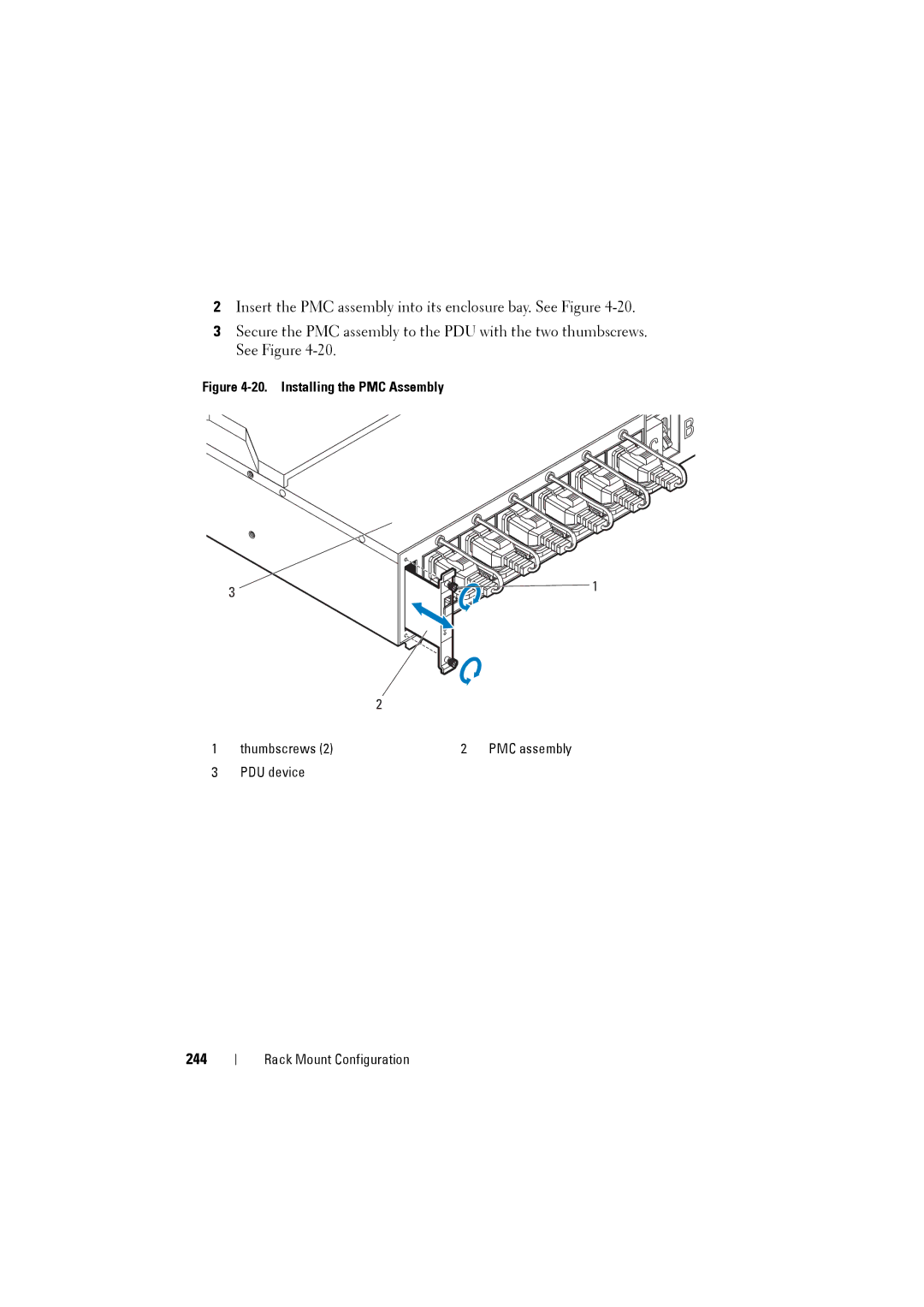 Dell C8000 owner manual 244, Installing the PMC Assembly 