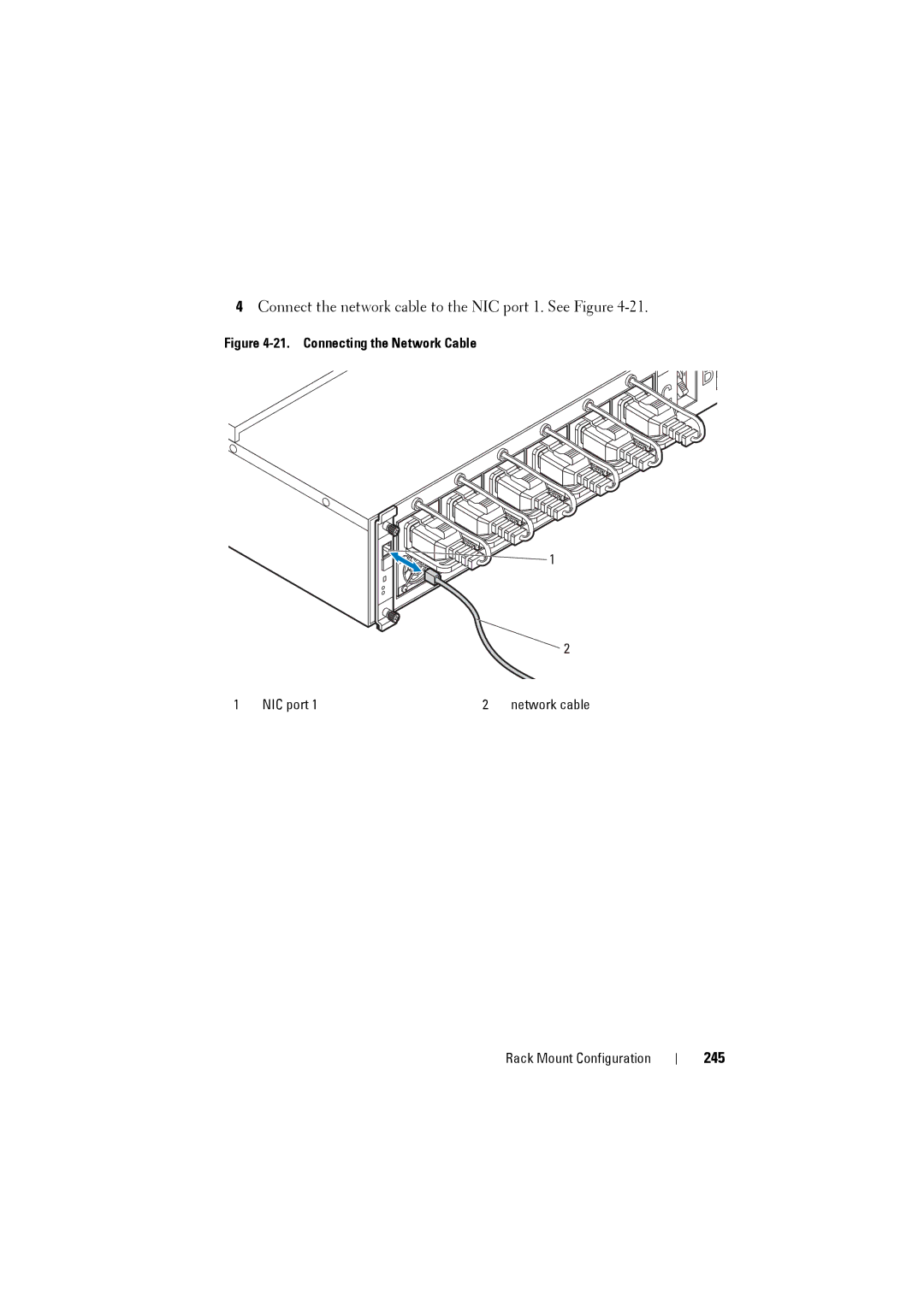 Dell C8000 owner manual 245, Connecting the Network Cable 