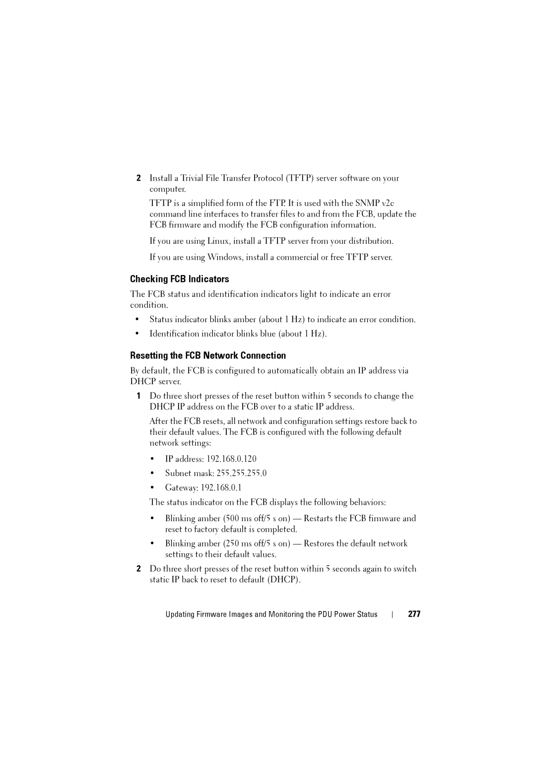 Dell C8000 owner manual Checking FCB Indicators, Resetting the FCB Network Connection, 277 