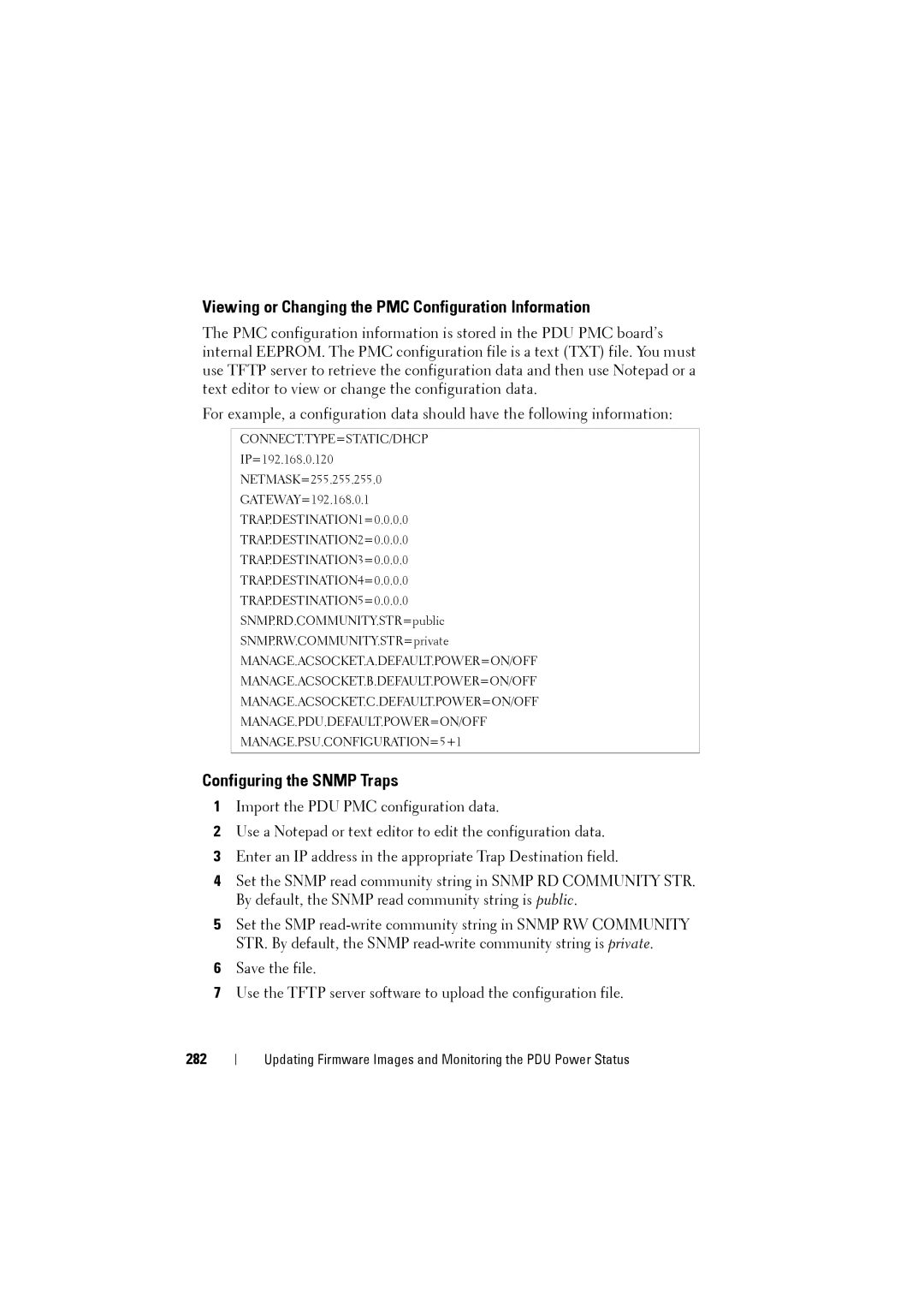 Dell C8000 owner manual Viewing or Changing the PMC Configuration Information, 282 