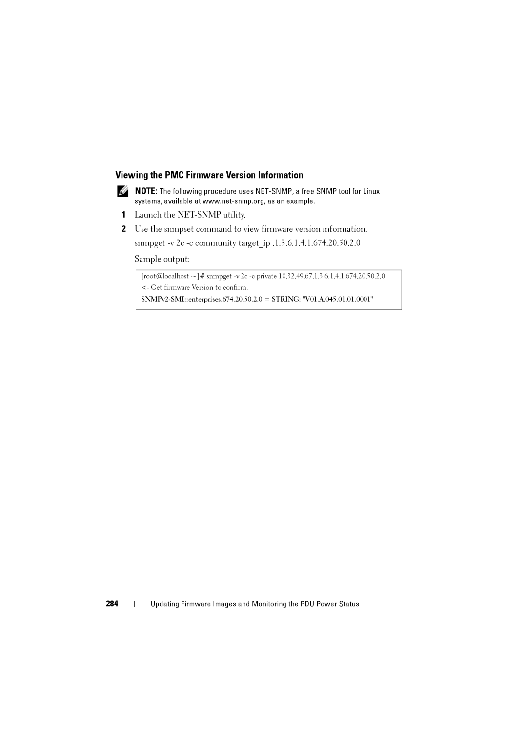 Dell C8000 owner manual Viewing the PMC Firmware Version Information, 284 